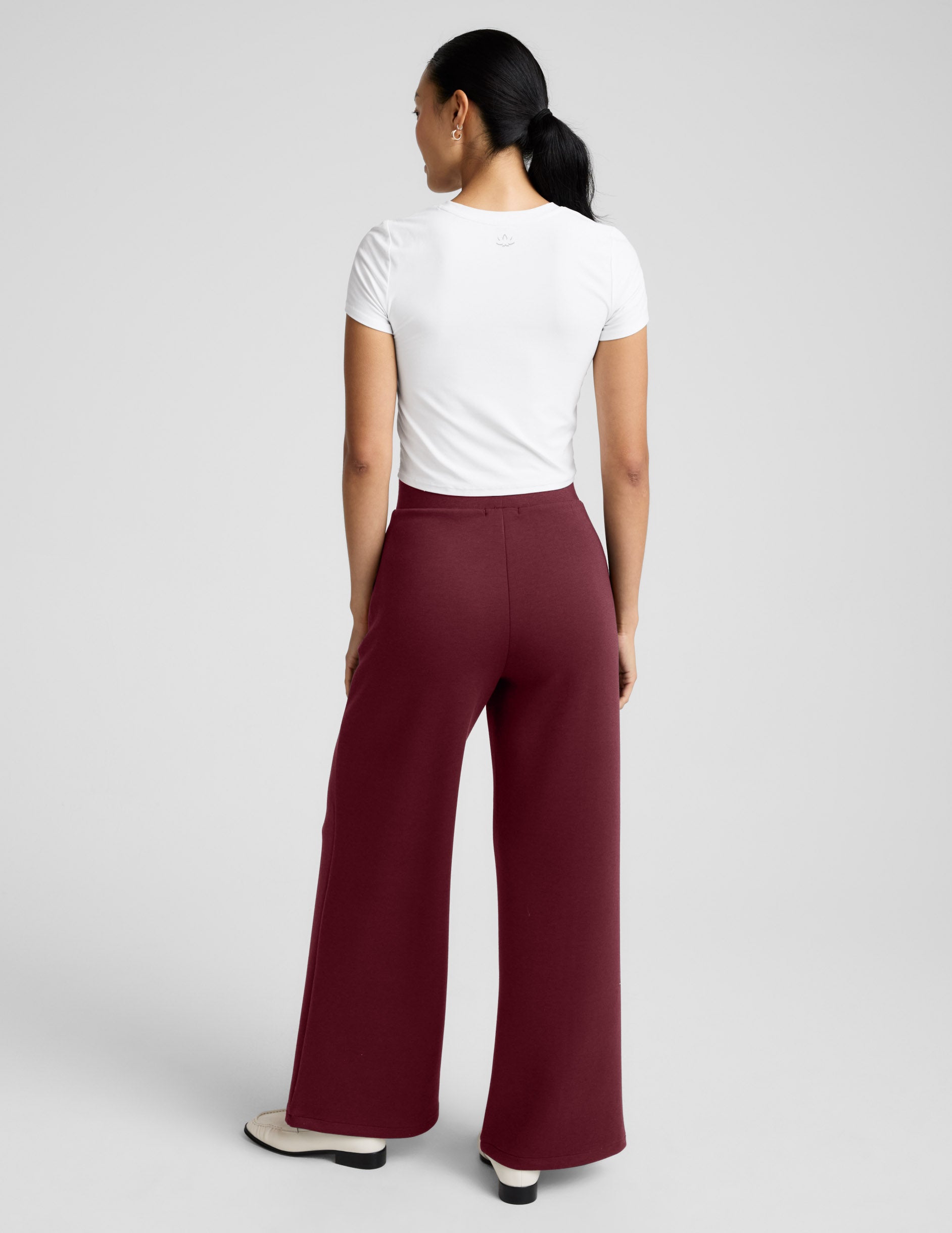 Wide Leg Pull On SoftSpring Pants - Moody Burgundy | Beyond Yoga