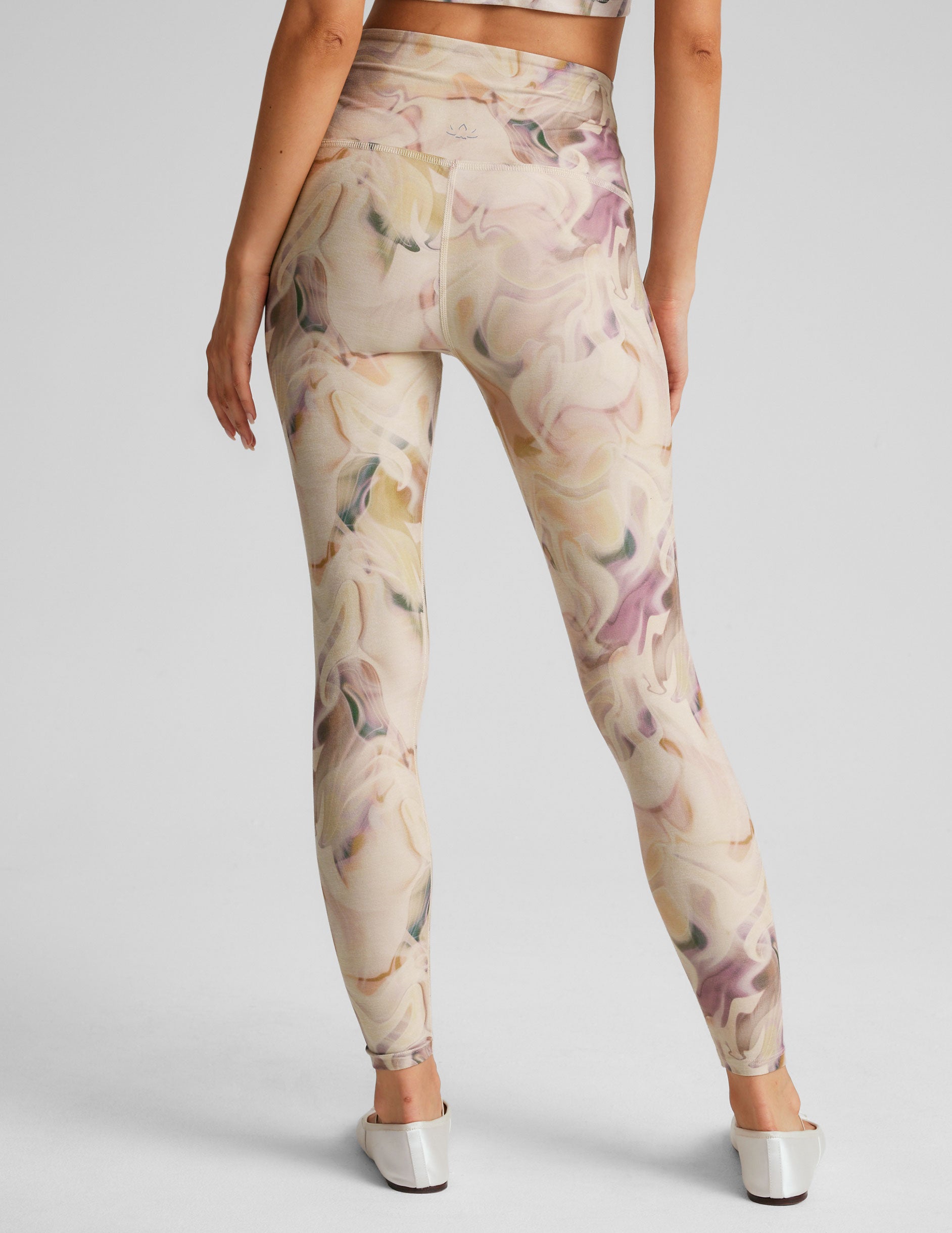 swirl printed high-waisted midi length leggings. 