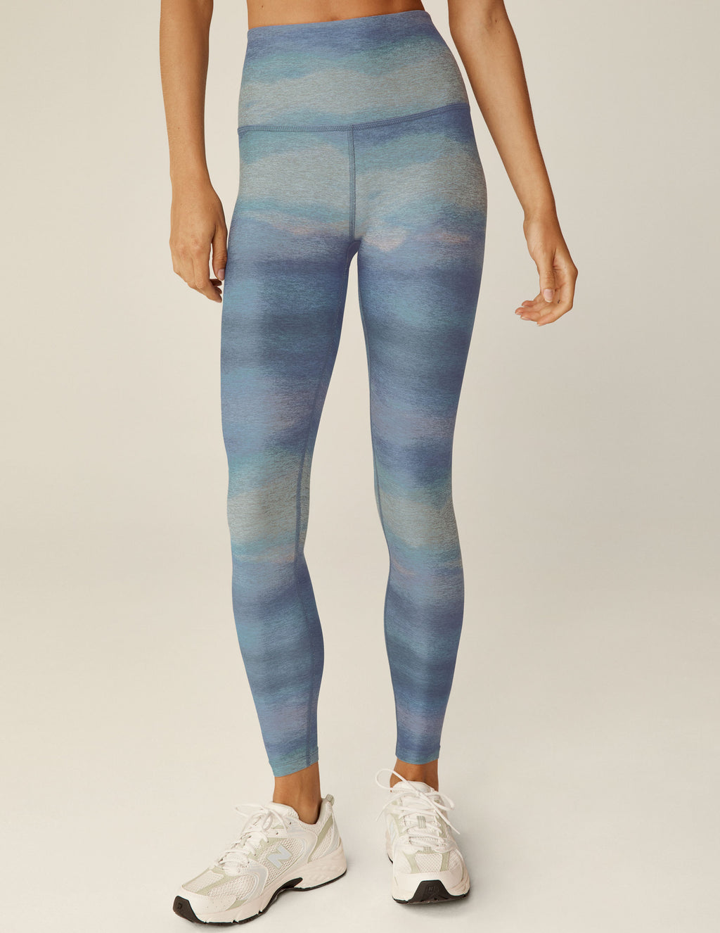 Watercolor Waves SoftMark High Waisted Midi Legging Featured Image
