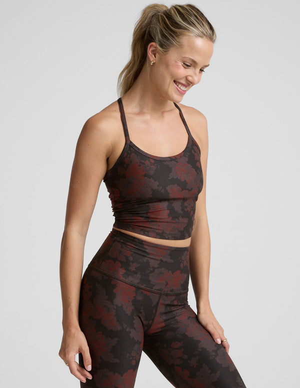 Espresso Leopard SoftMark Slim Racerback Cropped Tank | Beyond Yoga