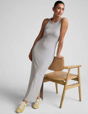 Beyond Yoga Ribbed High Neck Maxi Dress | Heather Gray / S Beyond Yoga Ribbed High Neck Maxi Dress | Heather Gray / S