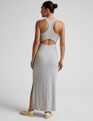 Beyond Yoga Ribbed High Neck Maxi Dress | Heather Gray / S Beyond Yoga Ribbed High Neck Maxi Dress | Heather Gray / S