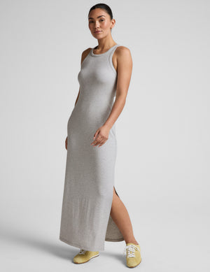 Beyond Yoga Ribbed High Neck Maxi Dress | Heather Gray / S Beyond Yoga Ribbed High Neck Maxi Dress | Heather Gray / S