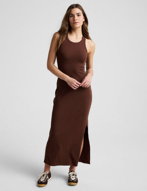 Beyond Yoga Ribbed High Neck Maxi Dress | Iced Mocha / M Beyond Yoga Ribbed High Neck Maxi Dress | Iced Mocha / M