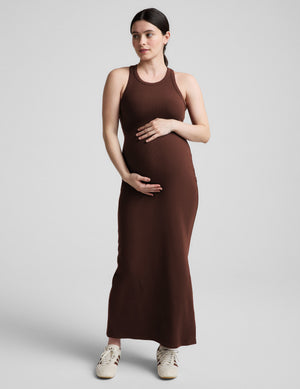Beyond Yoga Ribbed High Neck Maxi Dress | Iced Mocha / XXL Beyond Yoga Ribbed High Neck Maxi Dress | Iced Mocha / XXL