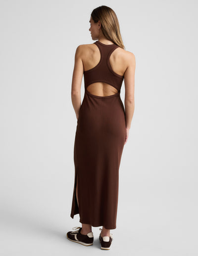 Ribbed High Neck Maxi Dress