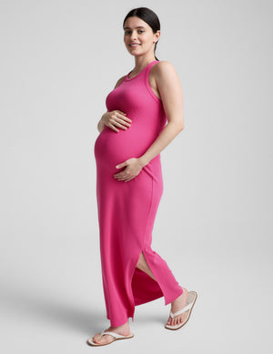 Ribbed High Neck Maxi Dress