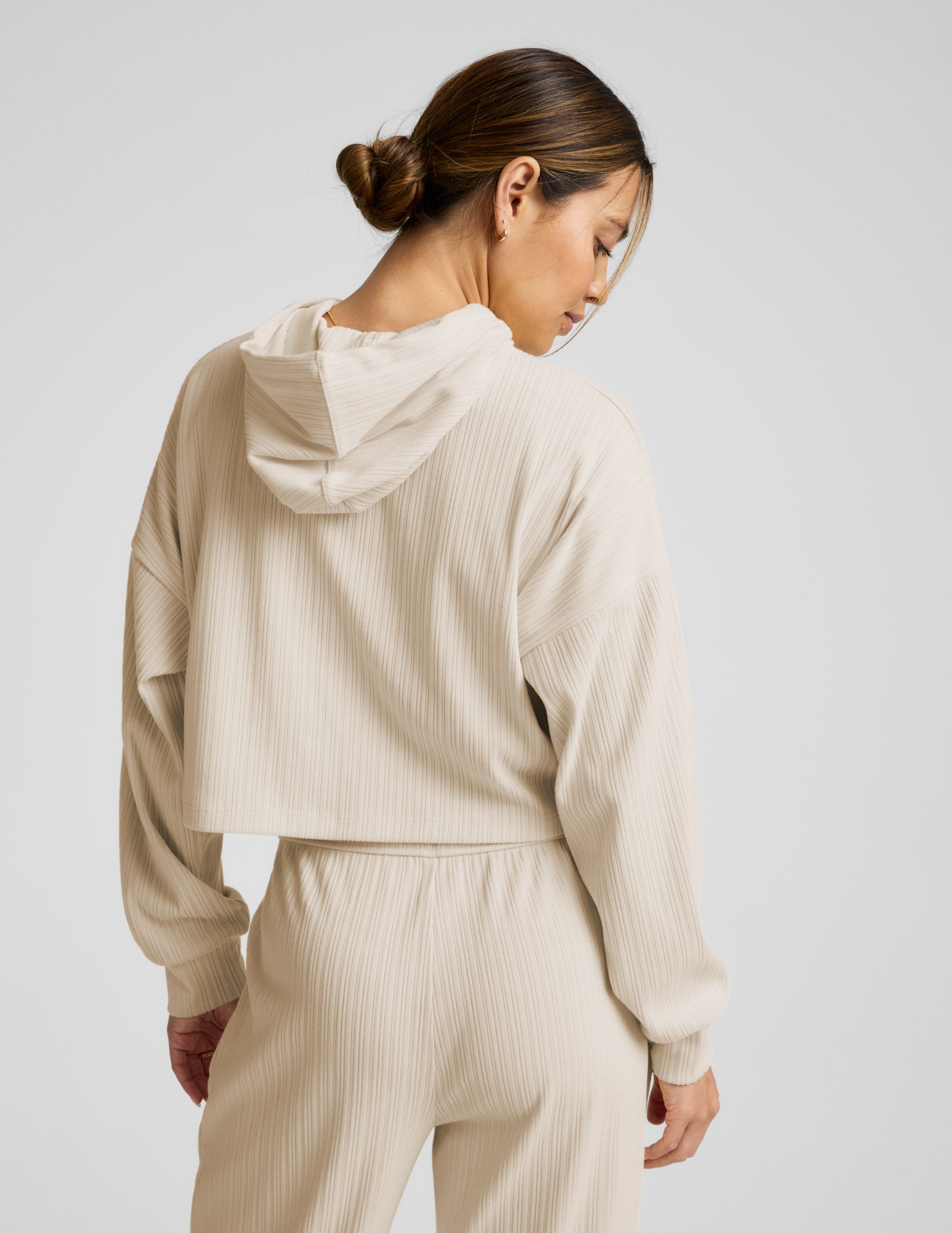 Breathe Easy Ribbed Cropped Hoodie | Beyond Yoga