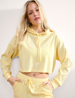 Breathe Easy Ribbed Cropped Hoodie