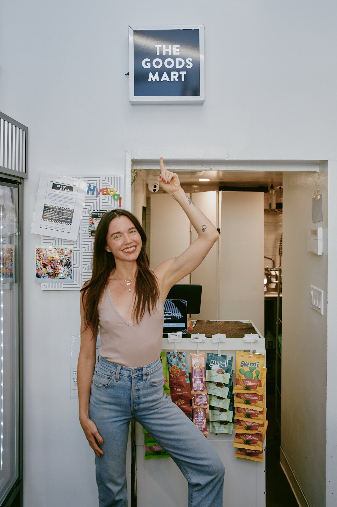 Rachel in Goods Mart backroom