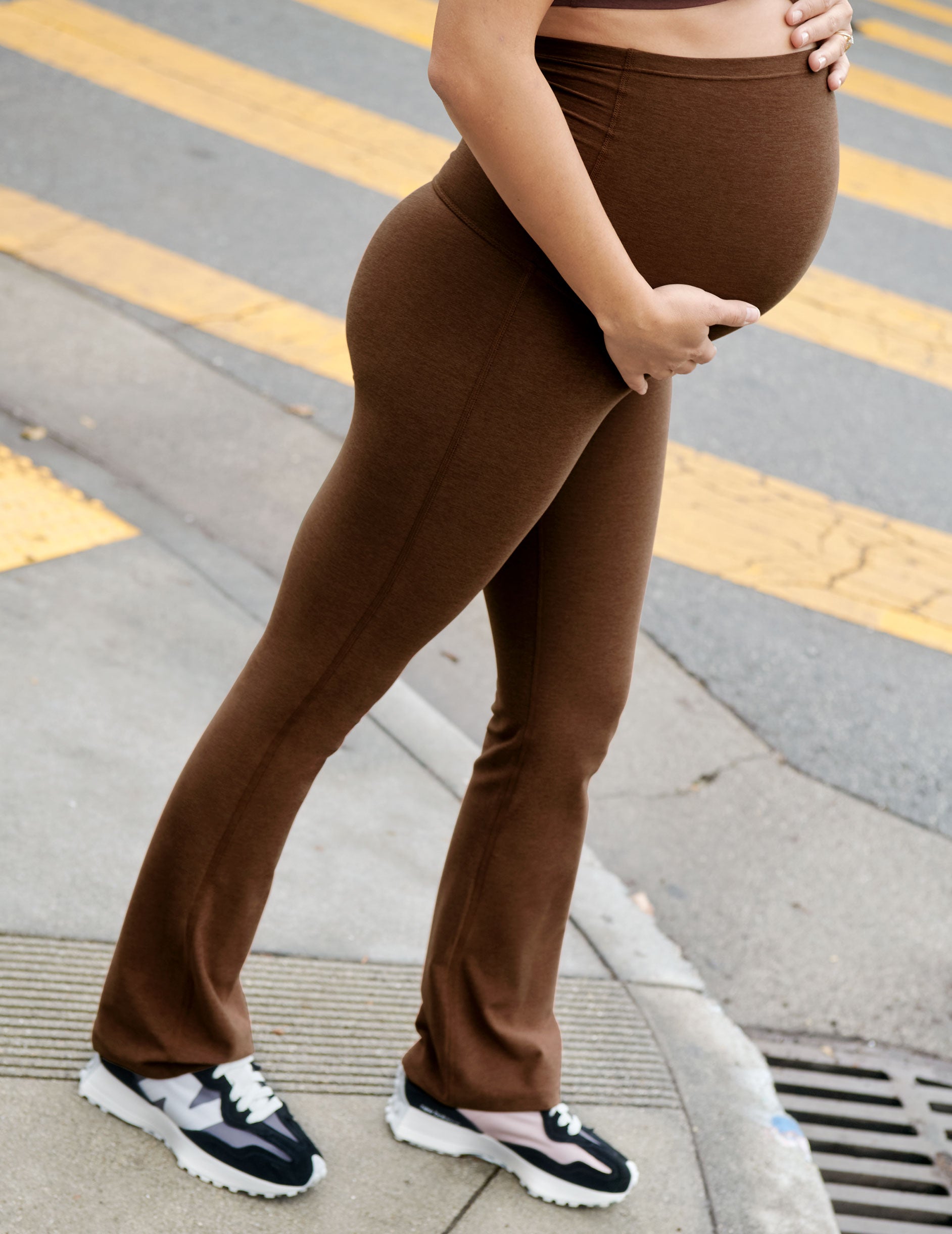 maternity brown wide leg pant