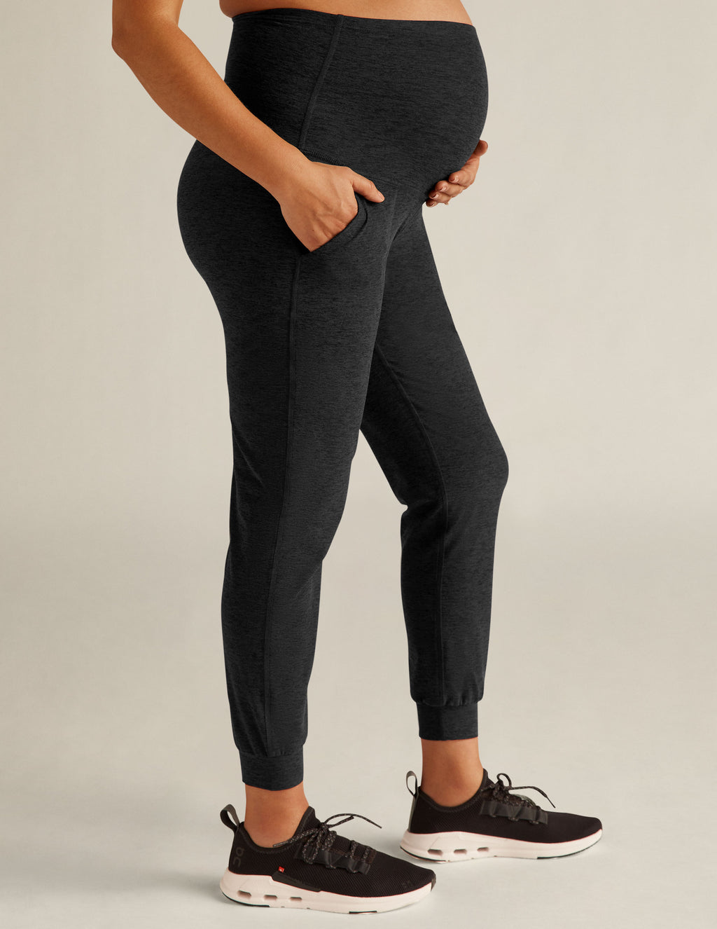 JNGSA Women's Maternity's Workout Leggings Over The Belly Pregnancy Yoga  Pants Soft Activewear Work Pants Black M 