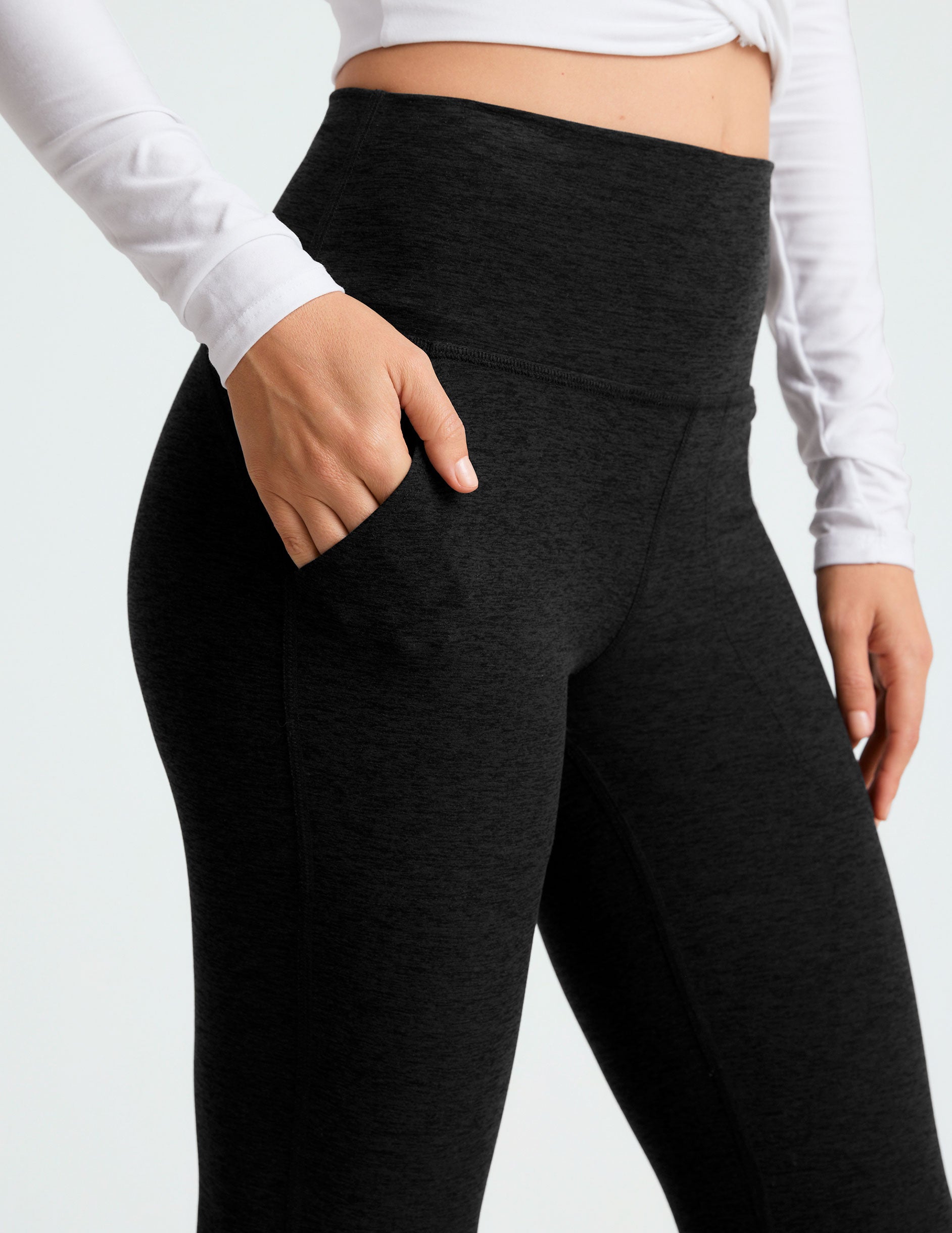 black midi flare legging