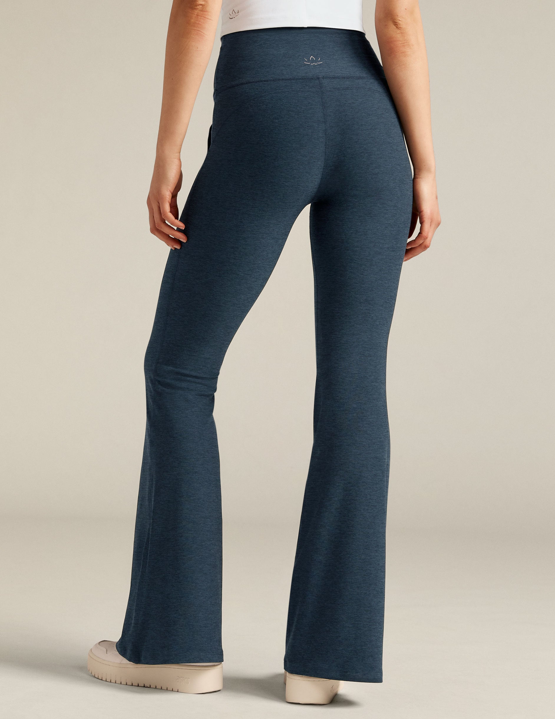 Buy CLOVIA Blue Comfort Fit High-Waist Flared Yoga Pants in Midnight Blue  with Side Pocket