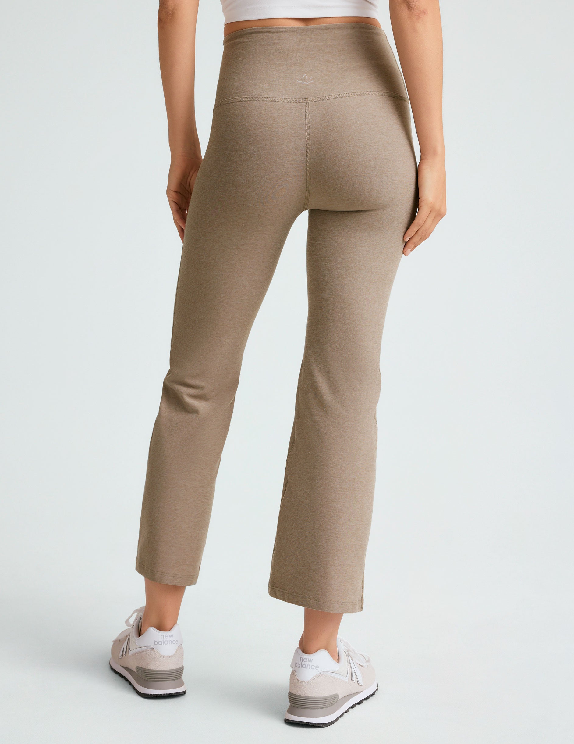 brown crop wide leg midi pant