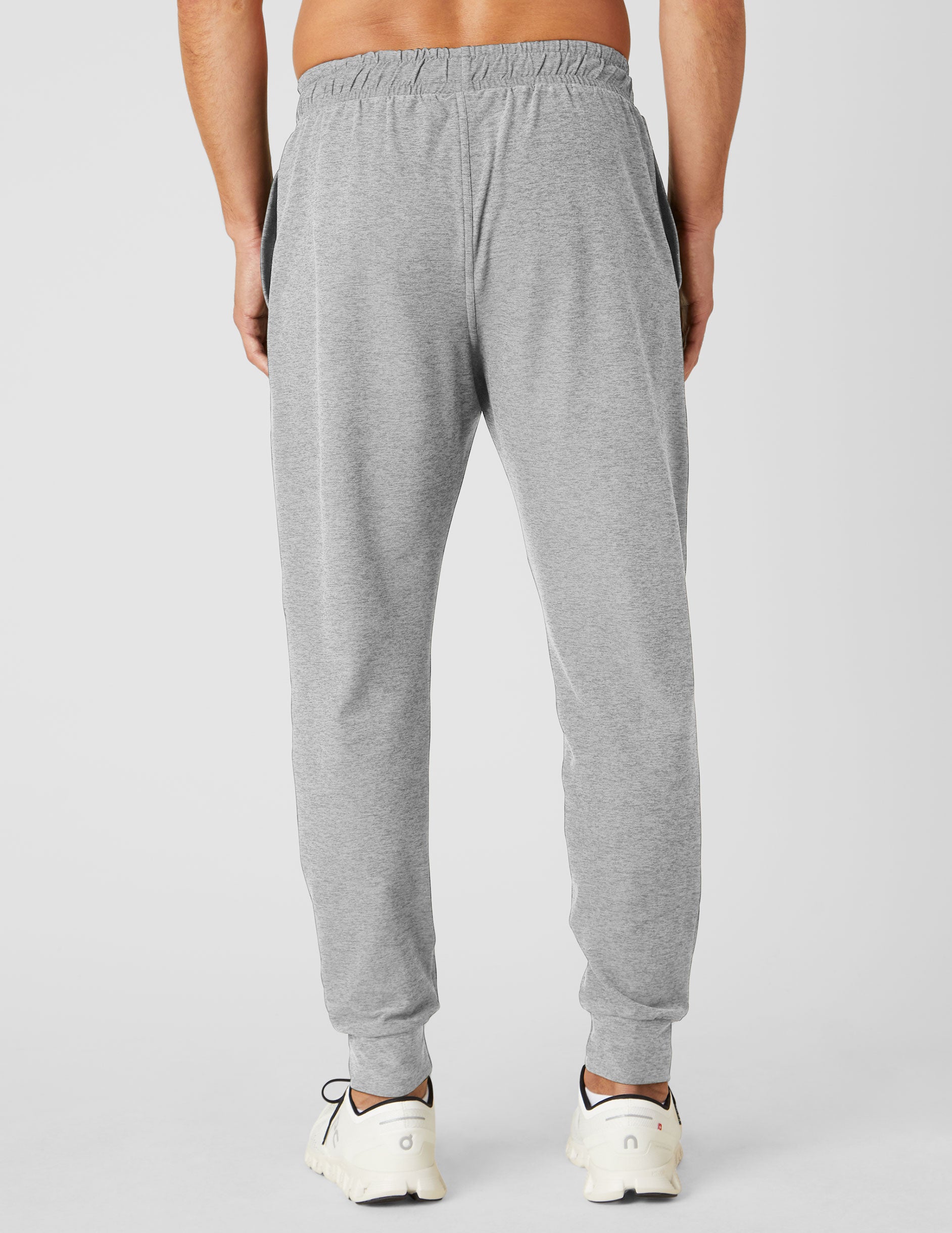 grey mens sweatpants with drawstring at waist