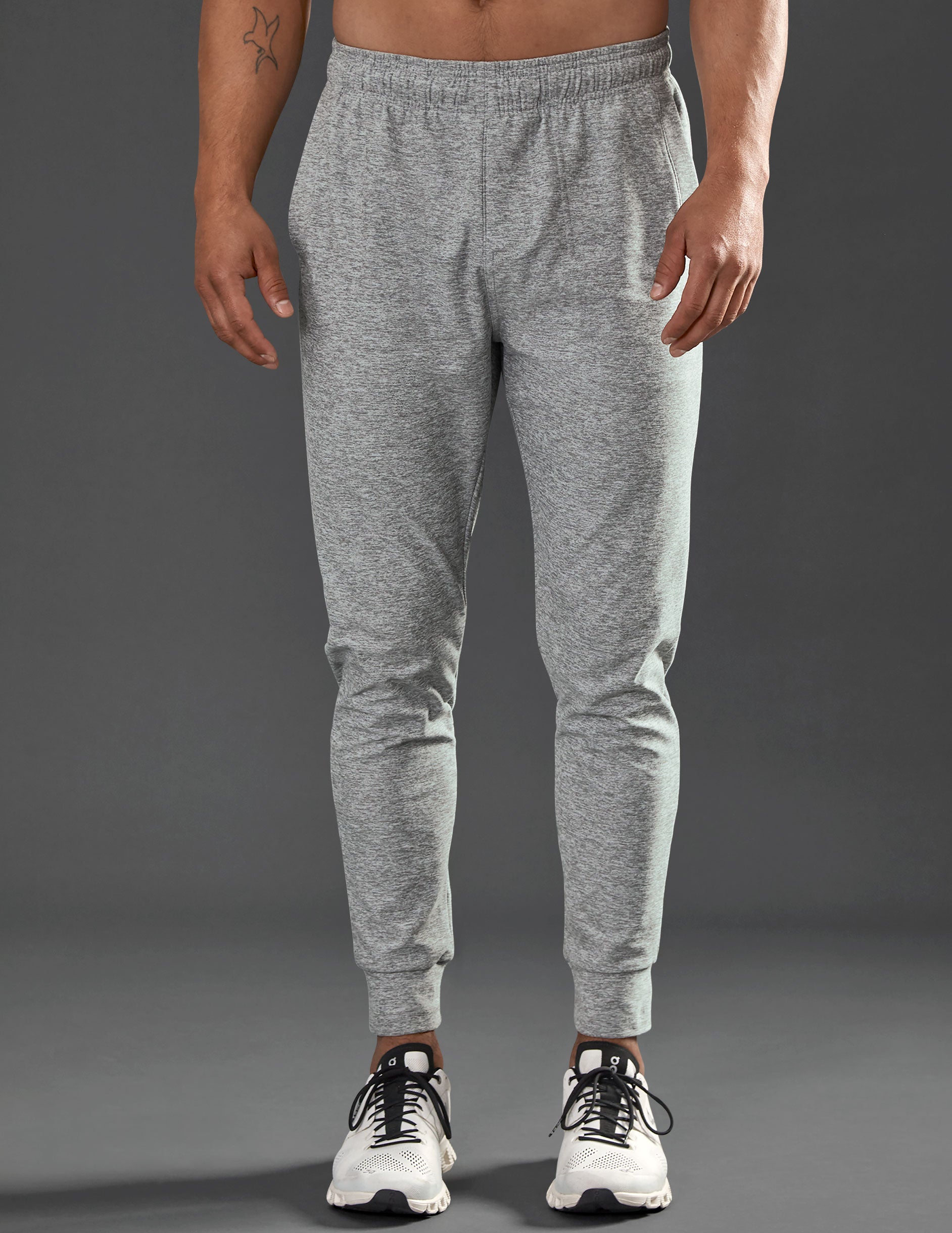 grey mens sweatpants with drawstring at waist