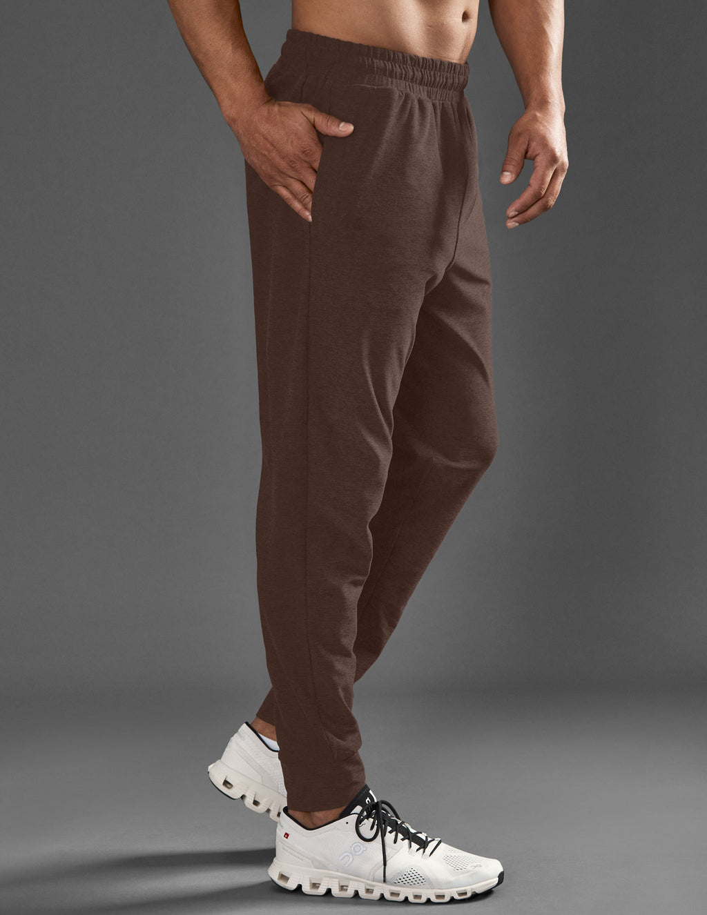 YWDJ Joggers for Men Men High Waist Sports Pants Yoga Fitness Loose Skin  Friendly Nude Sports Pants Gray L 