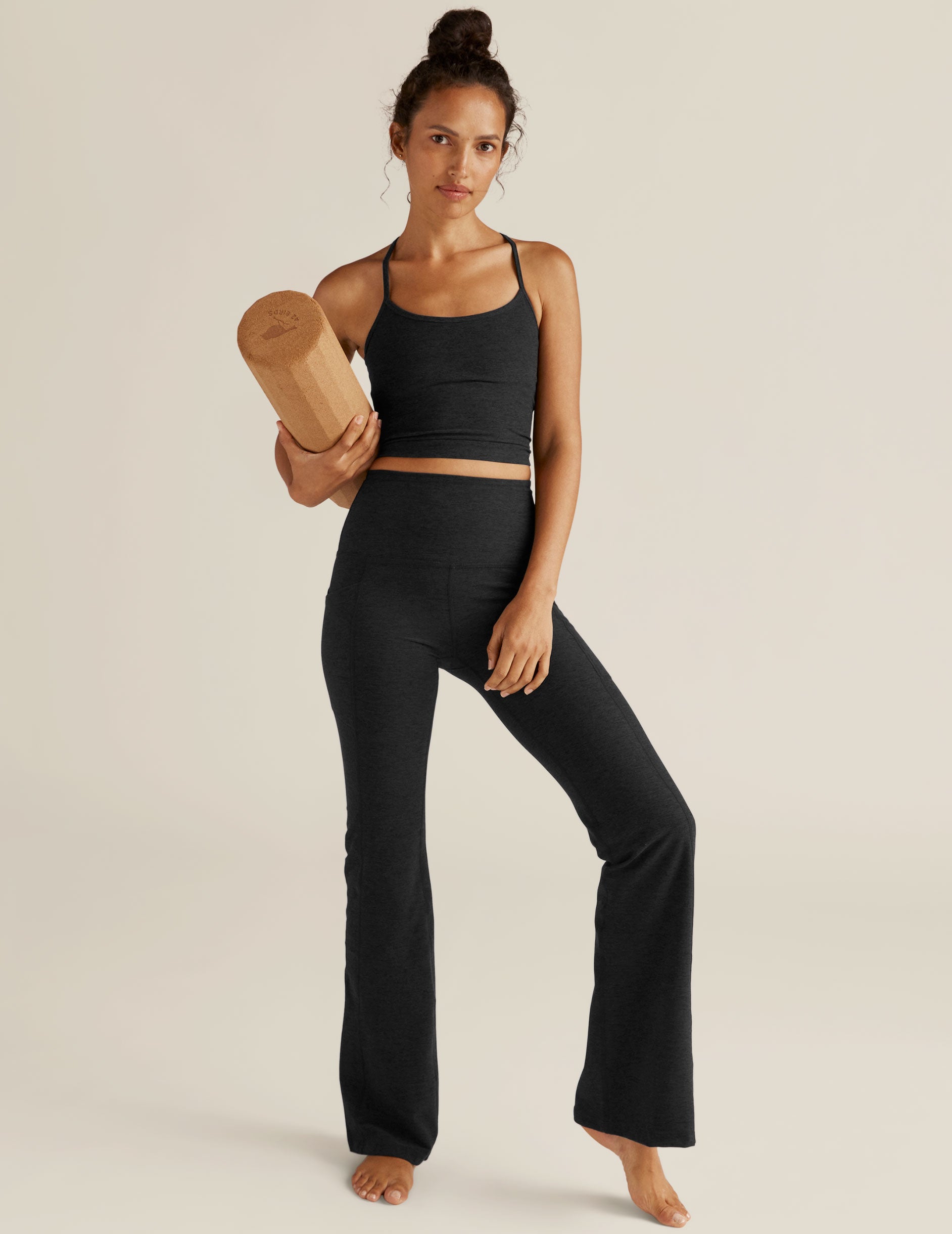 Bootcut yoga pants with clearance side pockets