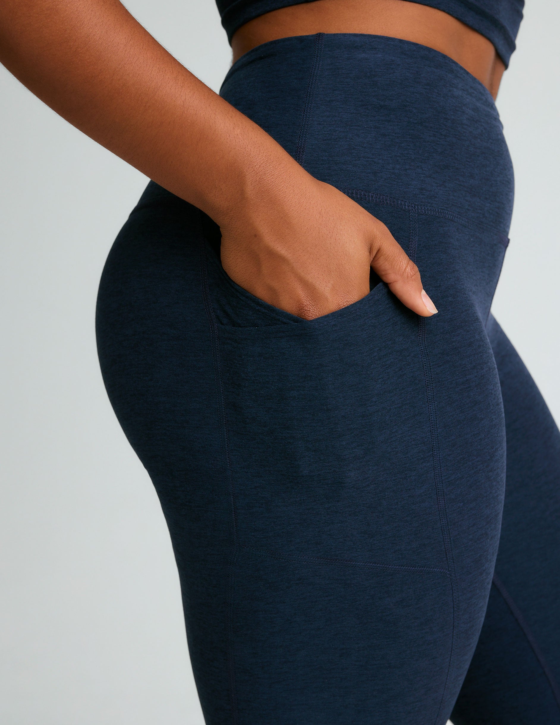 Navy blue yoga pants with pockets best sale