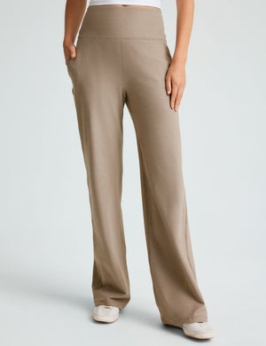 brown high-waisted short length pants with pockets. 