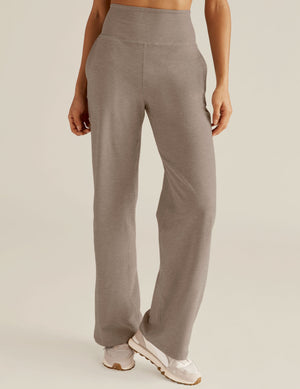Spacedye Laid Back Pant in marled birch heather beige featuring a high waistband and relaxed wide-leg fit.