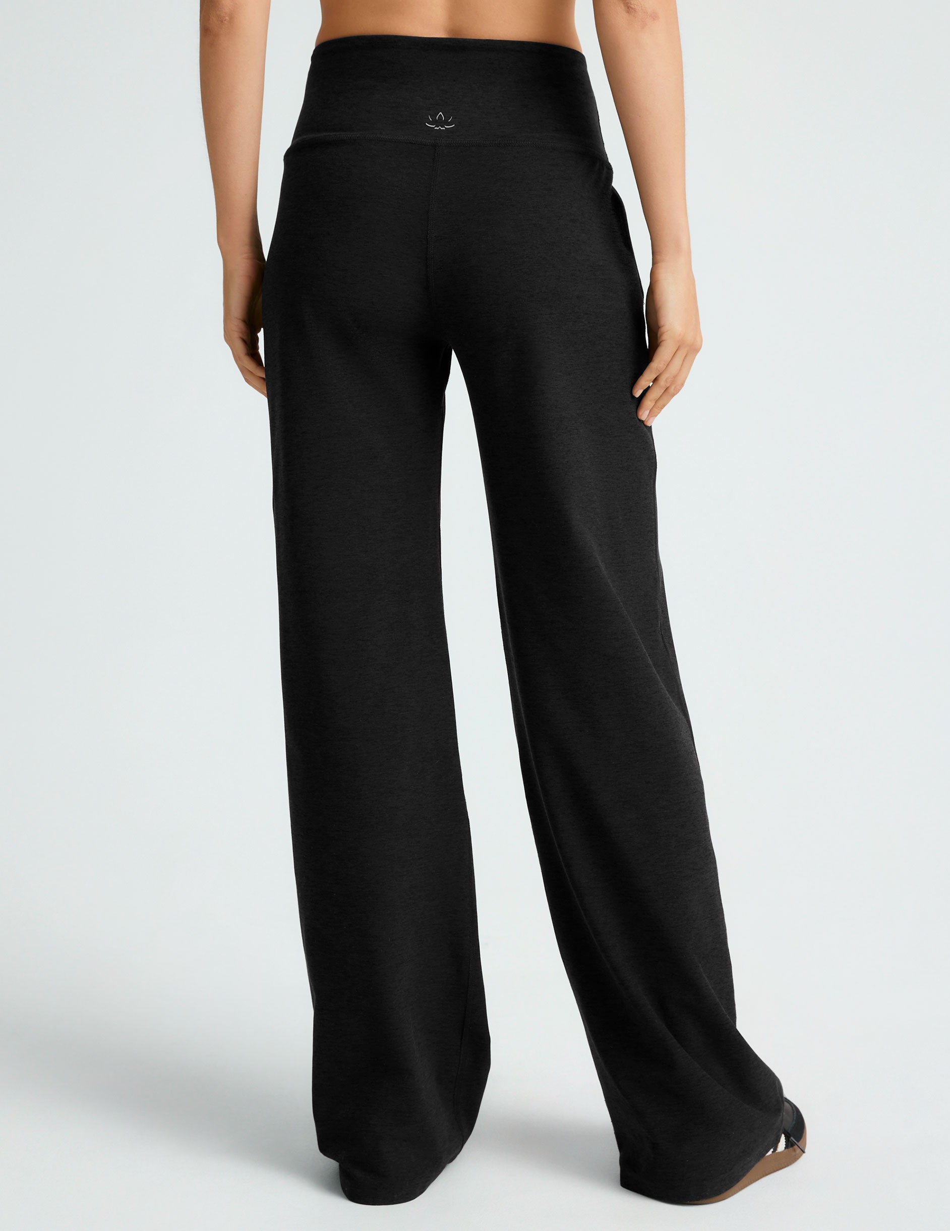 black high-waisted wide leg pant