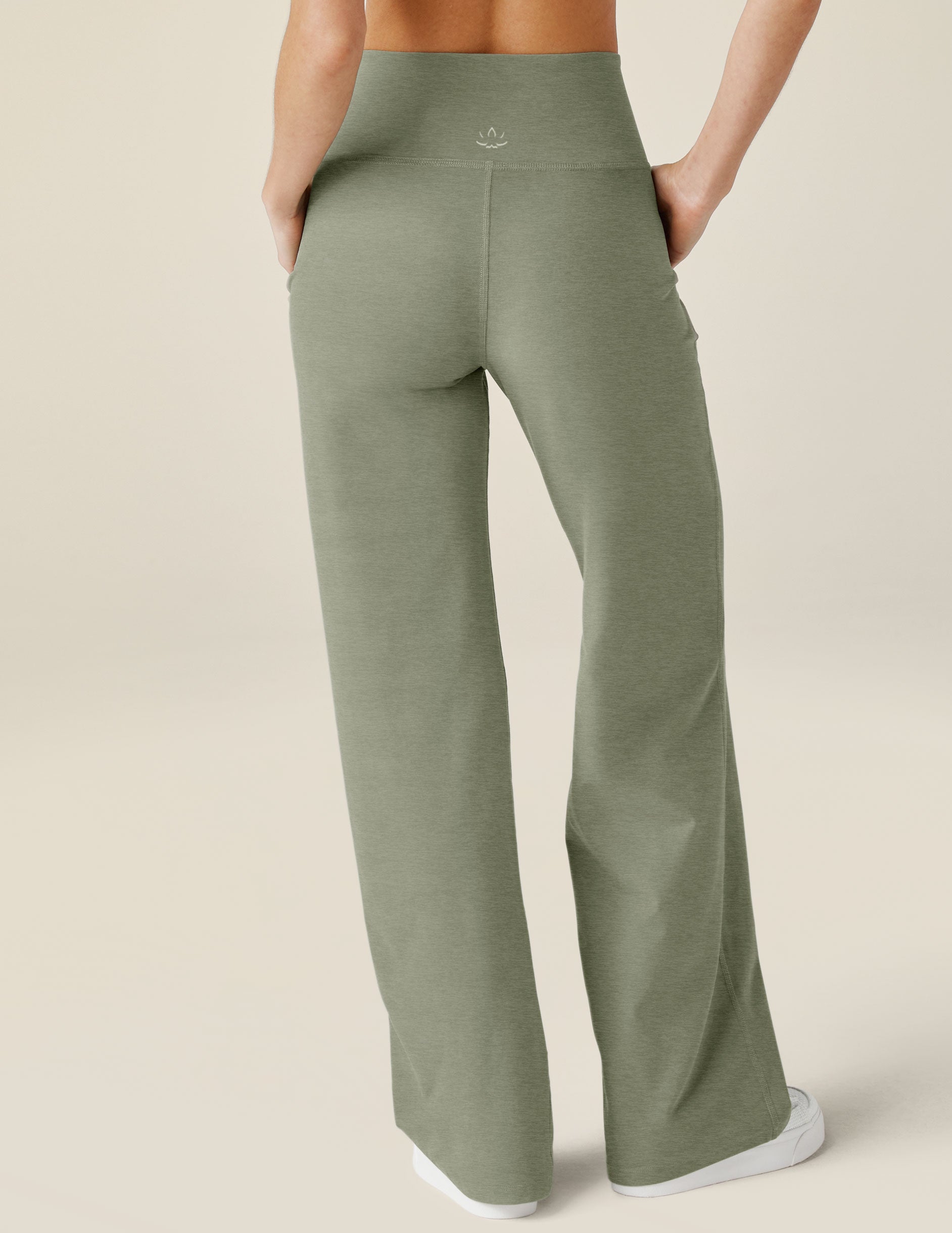 green 31.5" wide leg pants