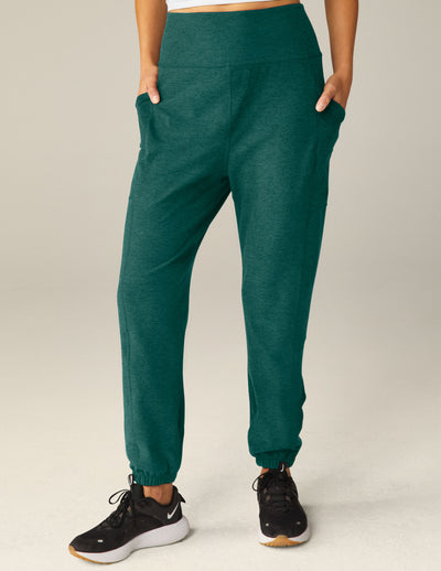green joggers with pockets