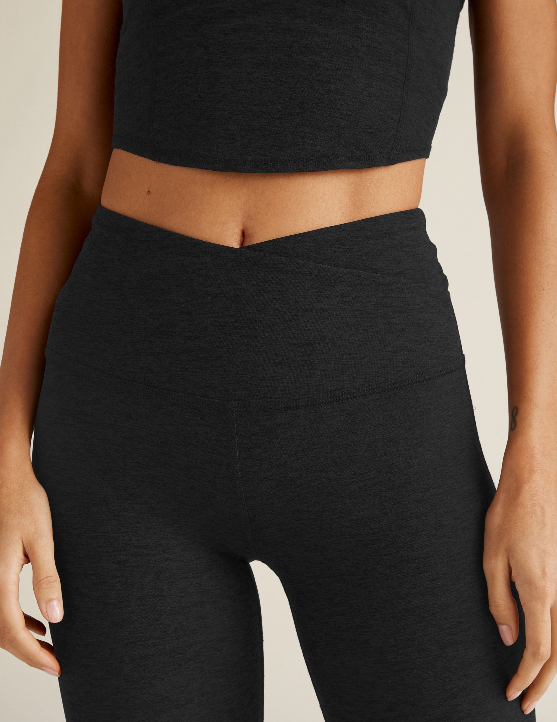 Buy MOOSLOVER Women V Cross Waist Bootcut Yoga Pants with Pockets High  Waisted Flare Leggings Split Work Pants, #1 Black, Medium at Amazon.in
