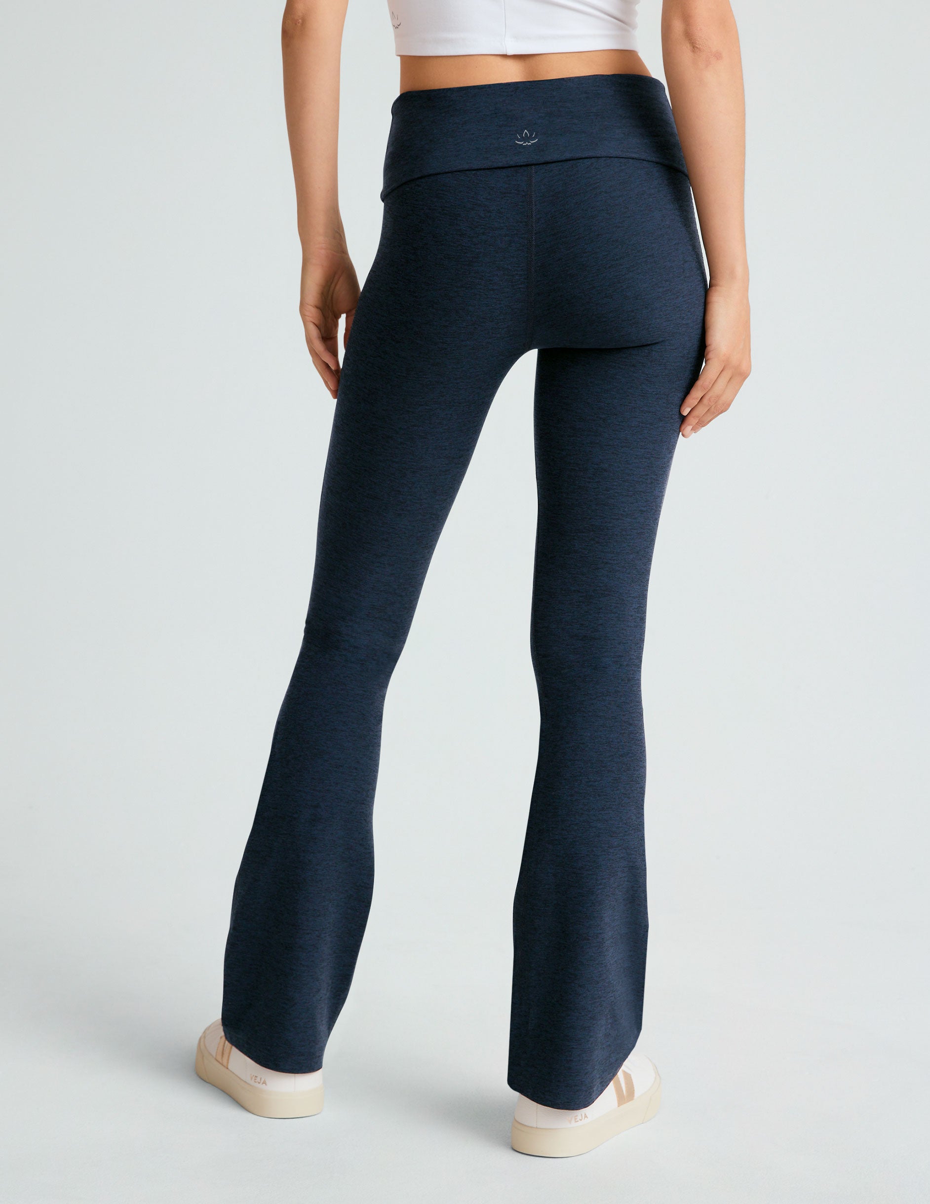 blue foldover bootcut pant