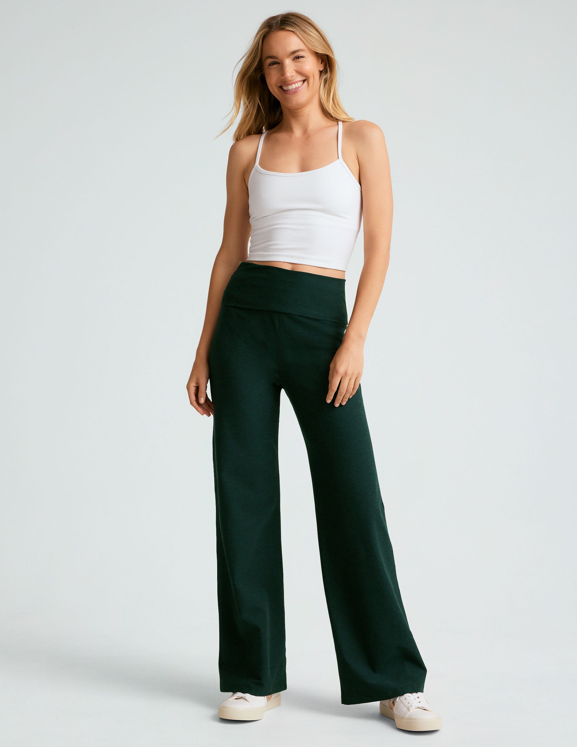 green foldover pant