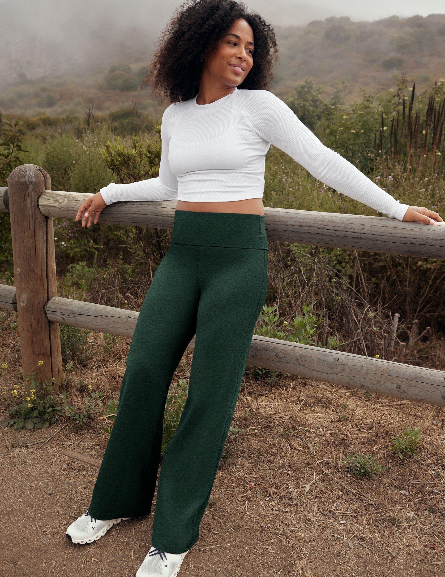 green foldover pant