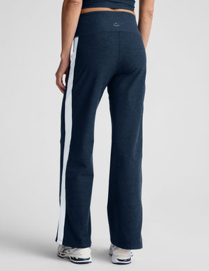 blue wide leg pants with a 4
