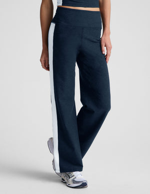 blue wide leg pants with a 4