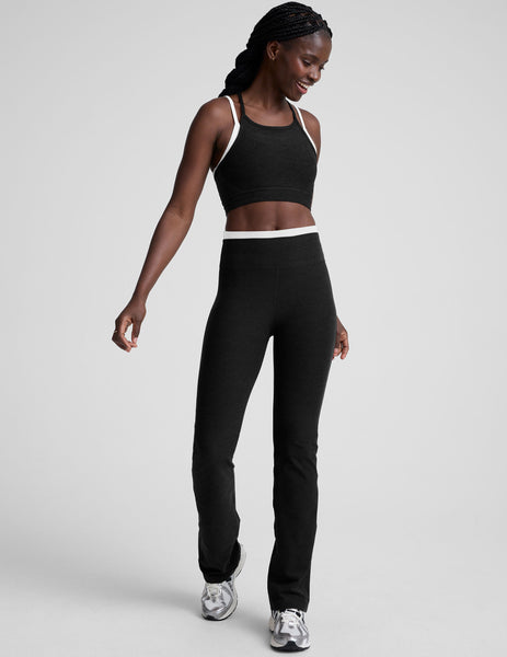 High Waisted Layered Spacedye Bootcut Pant - Black | Beyond Yoga