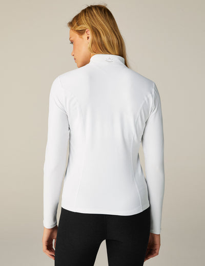 Cloud White Mock Neck Zip Up Jacket