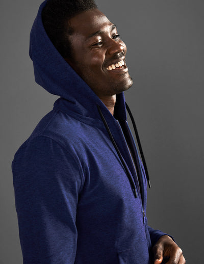 deep blue zip up hoodie