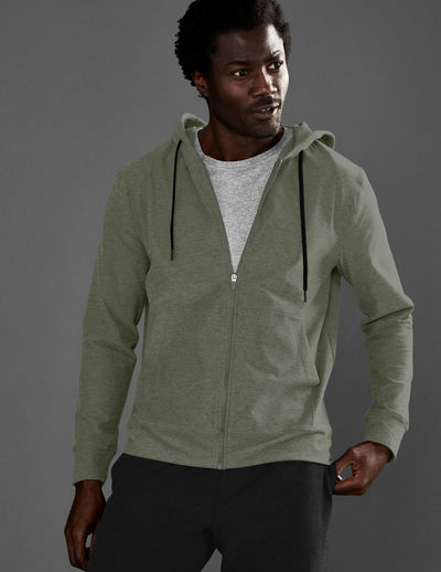 green mens zip-up hoodie