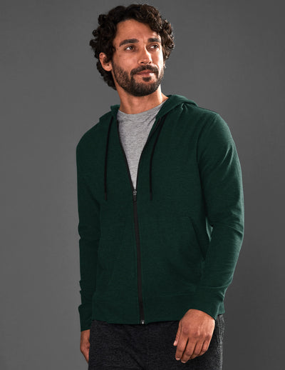 green men's zip-up jacket. 