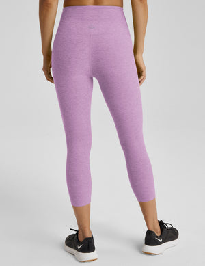 purple high-waisted capri length legging. 