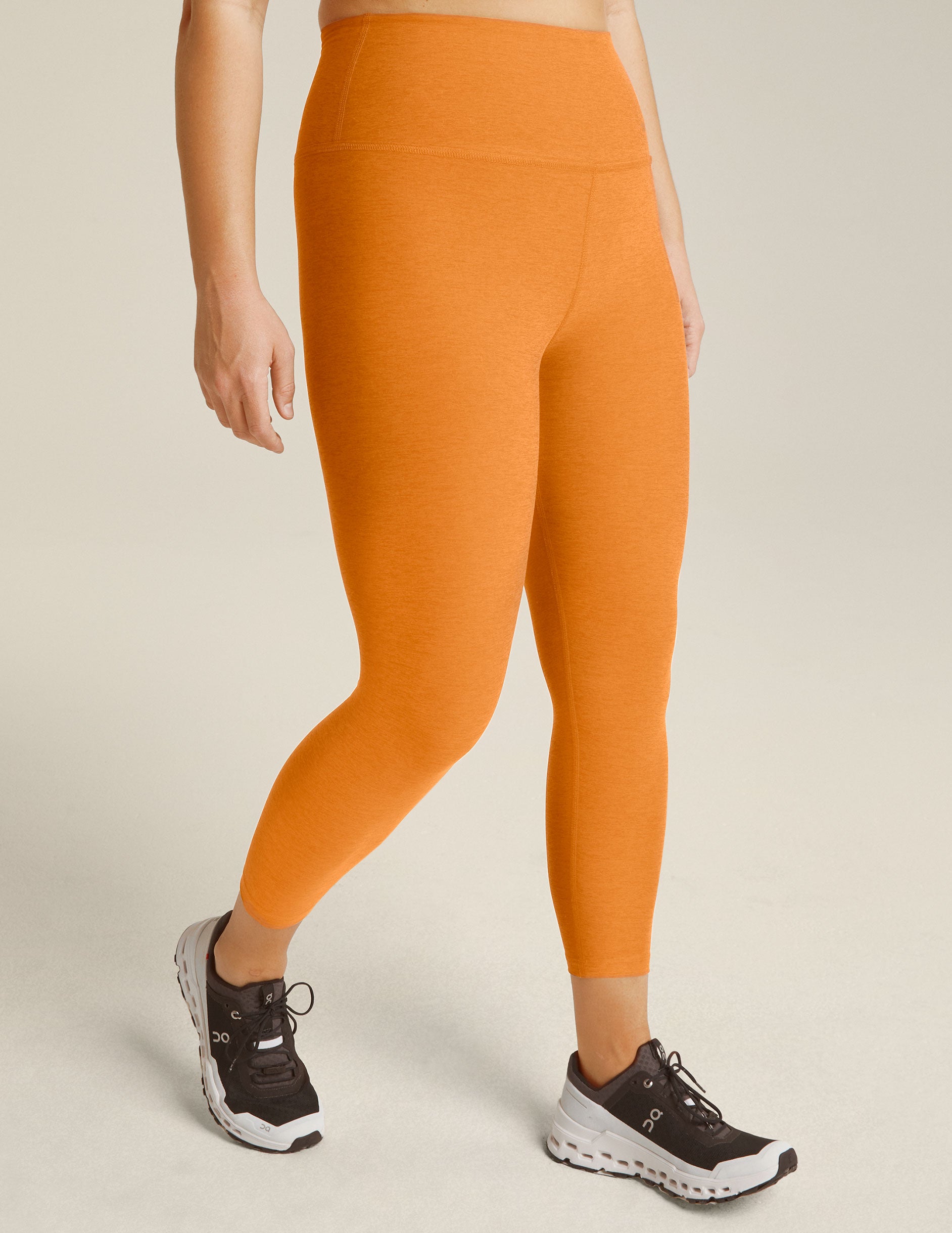 orange high-waisted capri legging