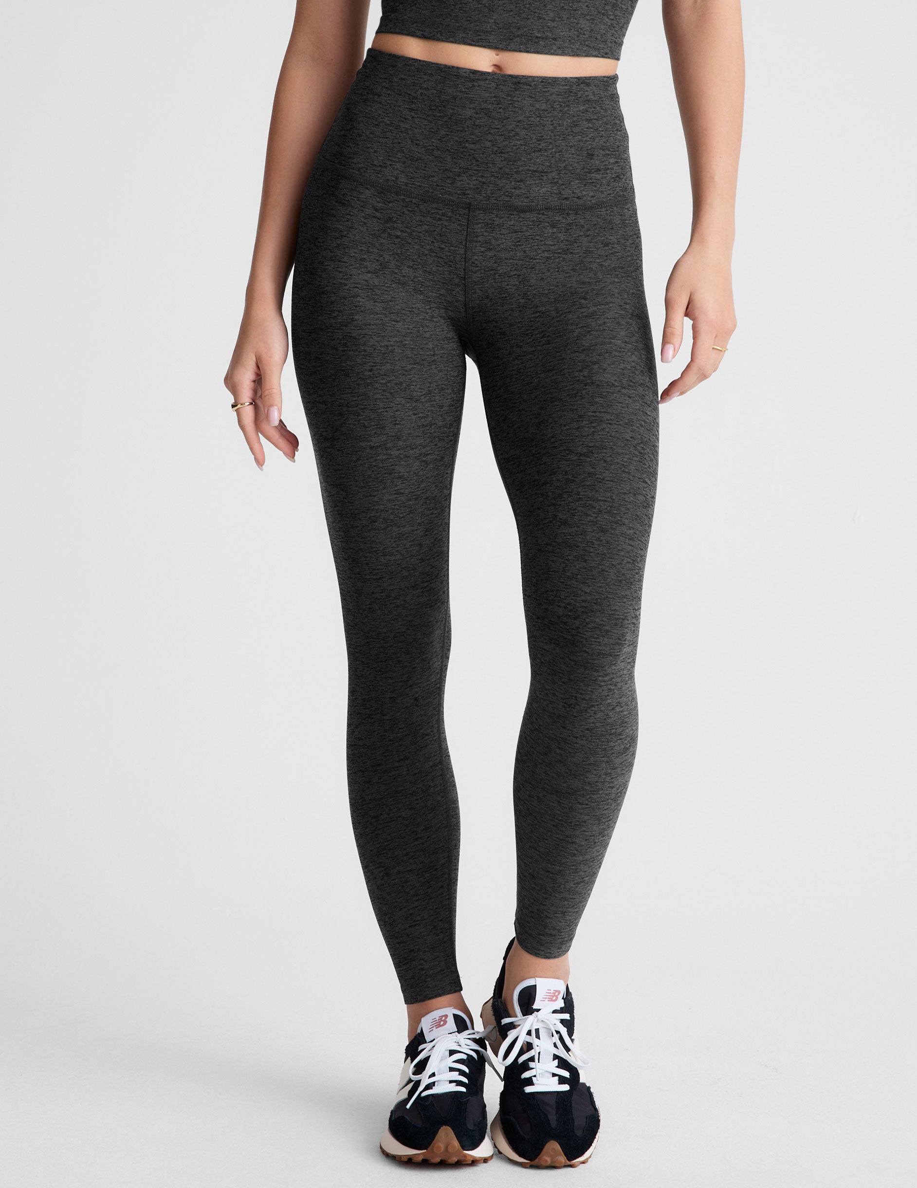 black-charcoal high-waisted midi leggings. 