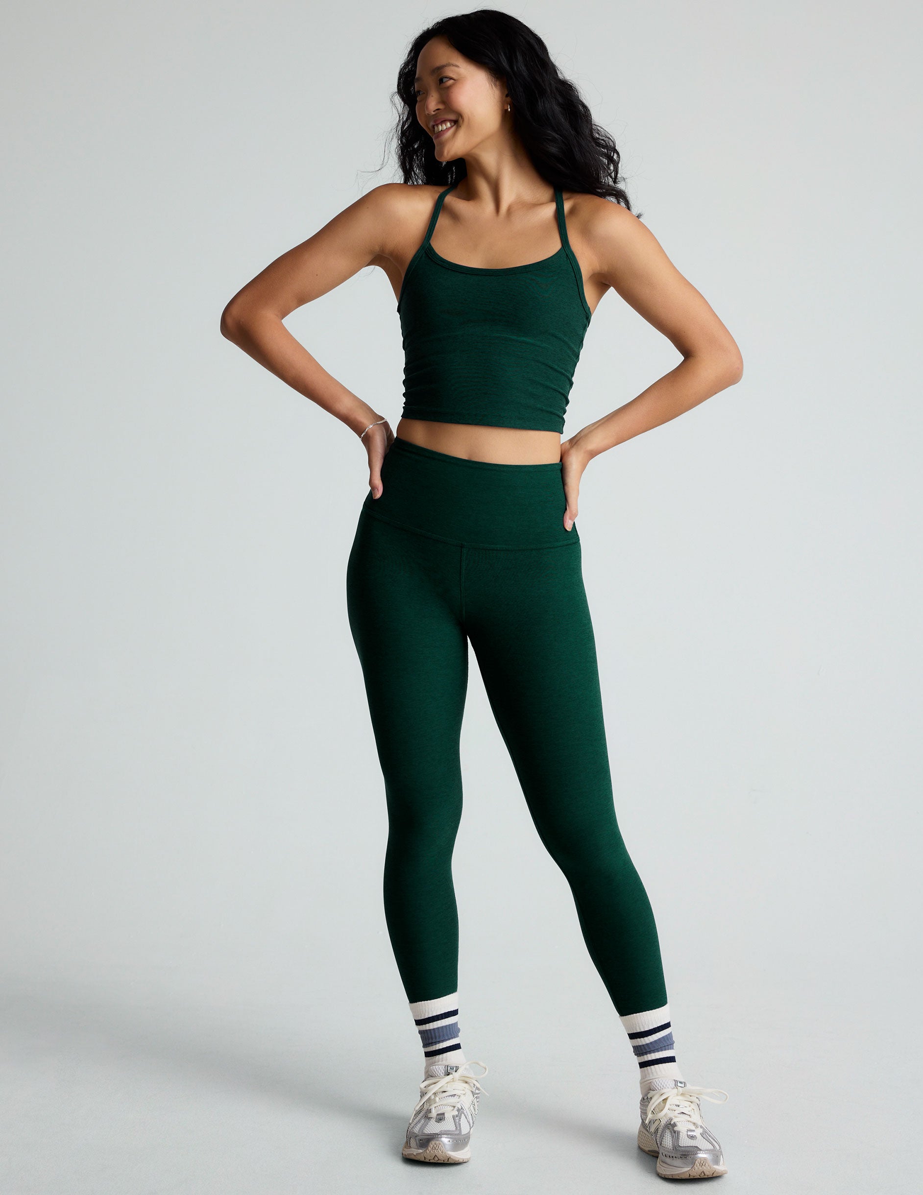 green midi leggings