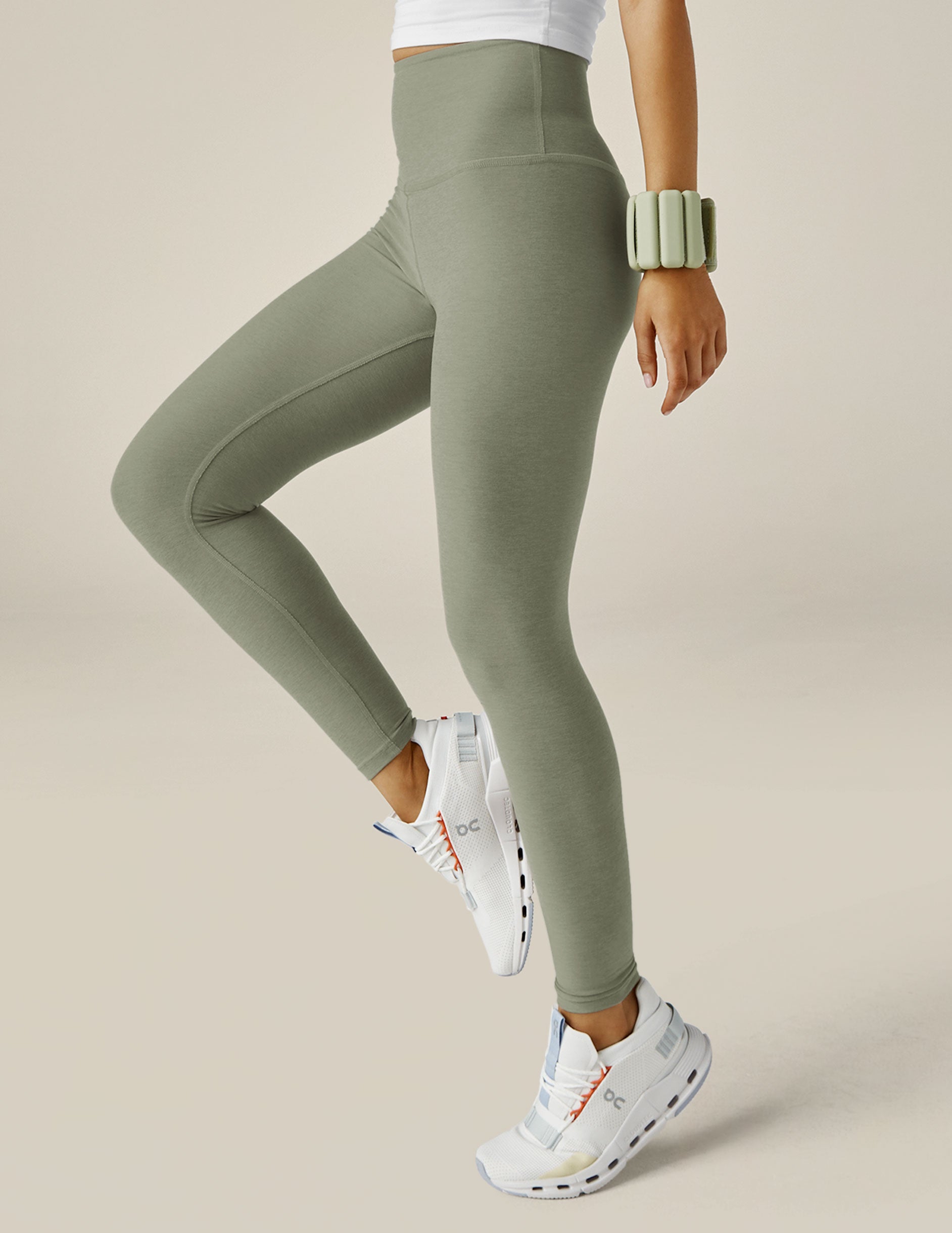 Women High waist leggings Sage Green – HIDELT