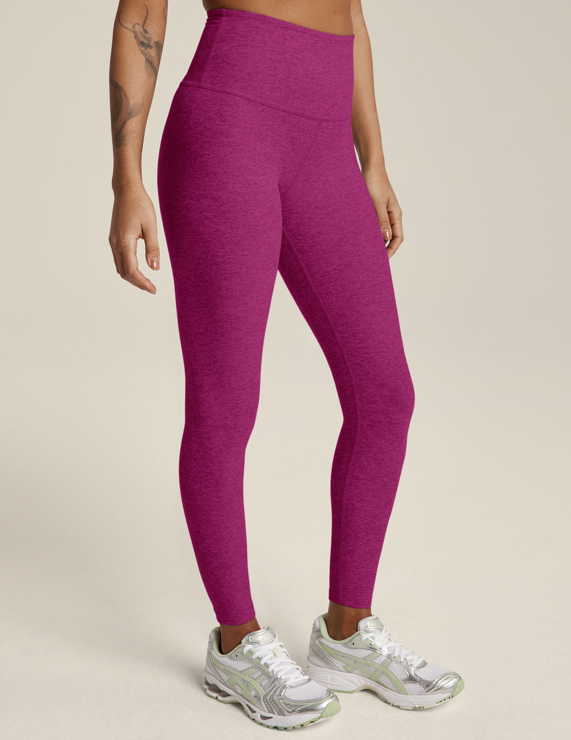  Beyond Yoga Women's Spacedye Caught in The Midi High Waisted  Leggings, Magenta Heather, Pink, M : Clothing, Shoes & Jewelry