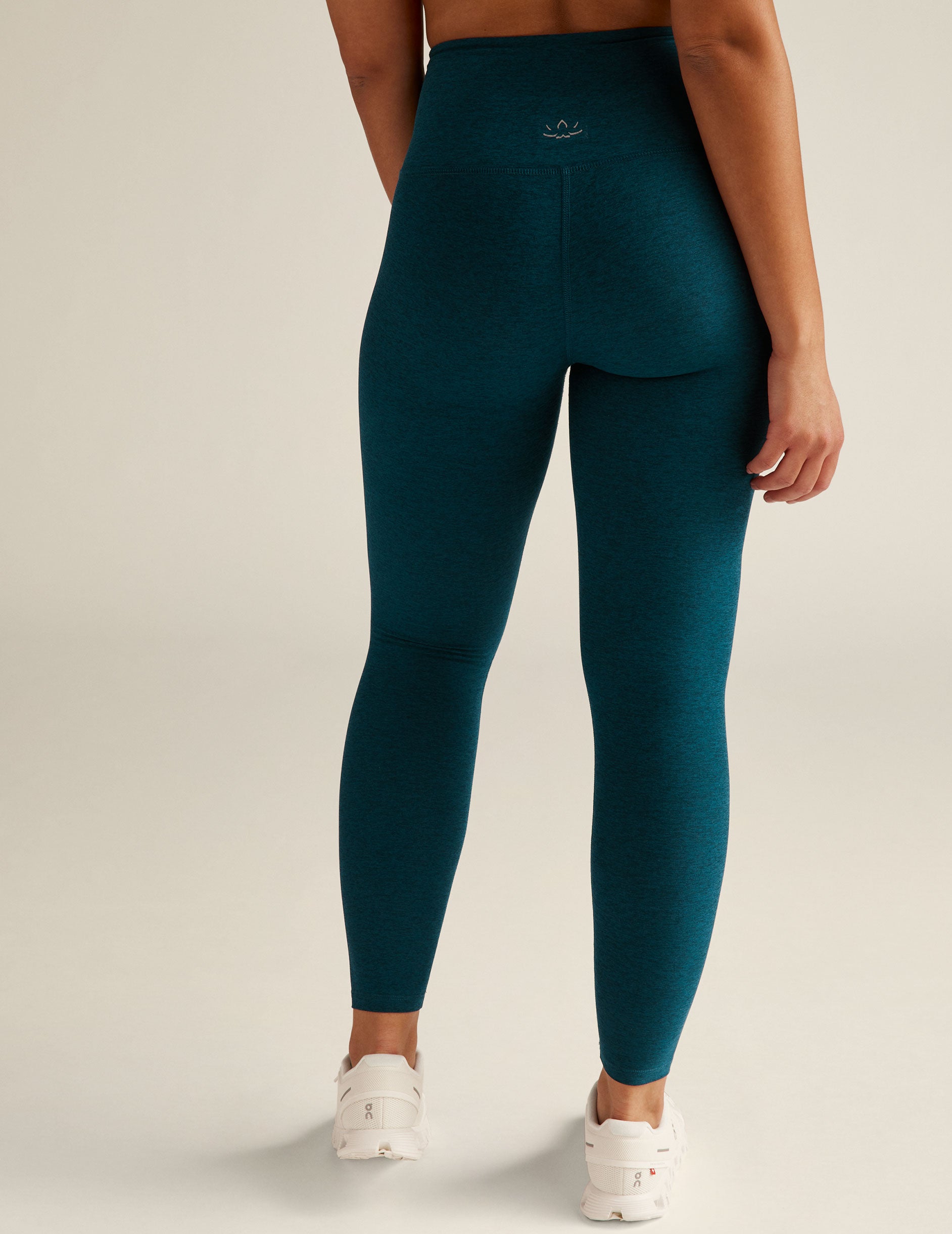 blue high-waisted midi spacedye legging. 