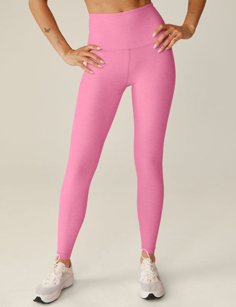 Pink High Waisted Leggings 24” & Reviews - Pink - Sustainable Yoga Bottoms  | BERLOOK
