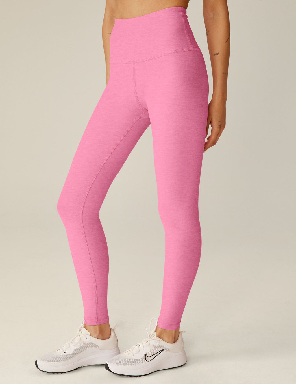 Gaiam Leggings Womens M Colorblock Mid Rise Gray Pink Capri