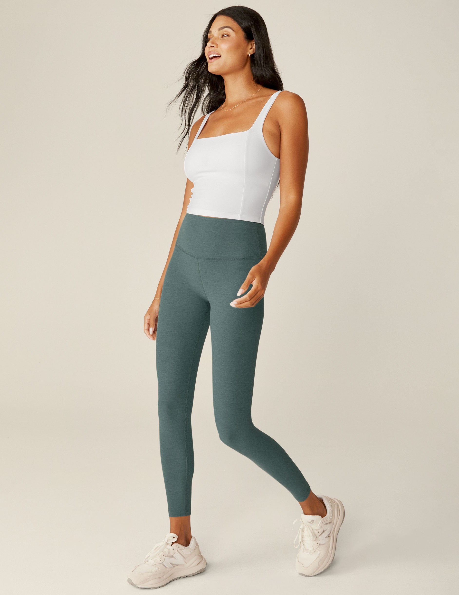 Spacedye Caught in the Midi High Waisted Legging - Limeade Heather